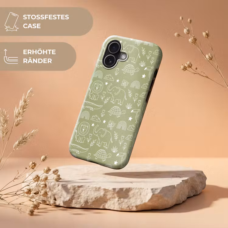 Handyhülle Toughcase - Tiere – Muster – Illustration – Natur – Grün — 5