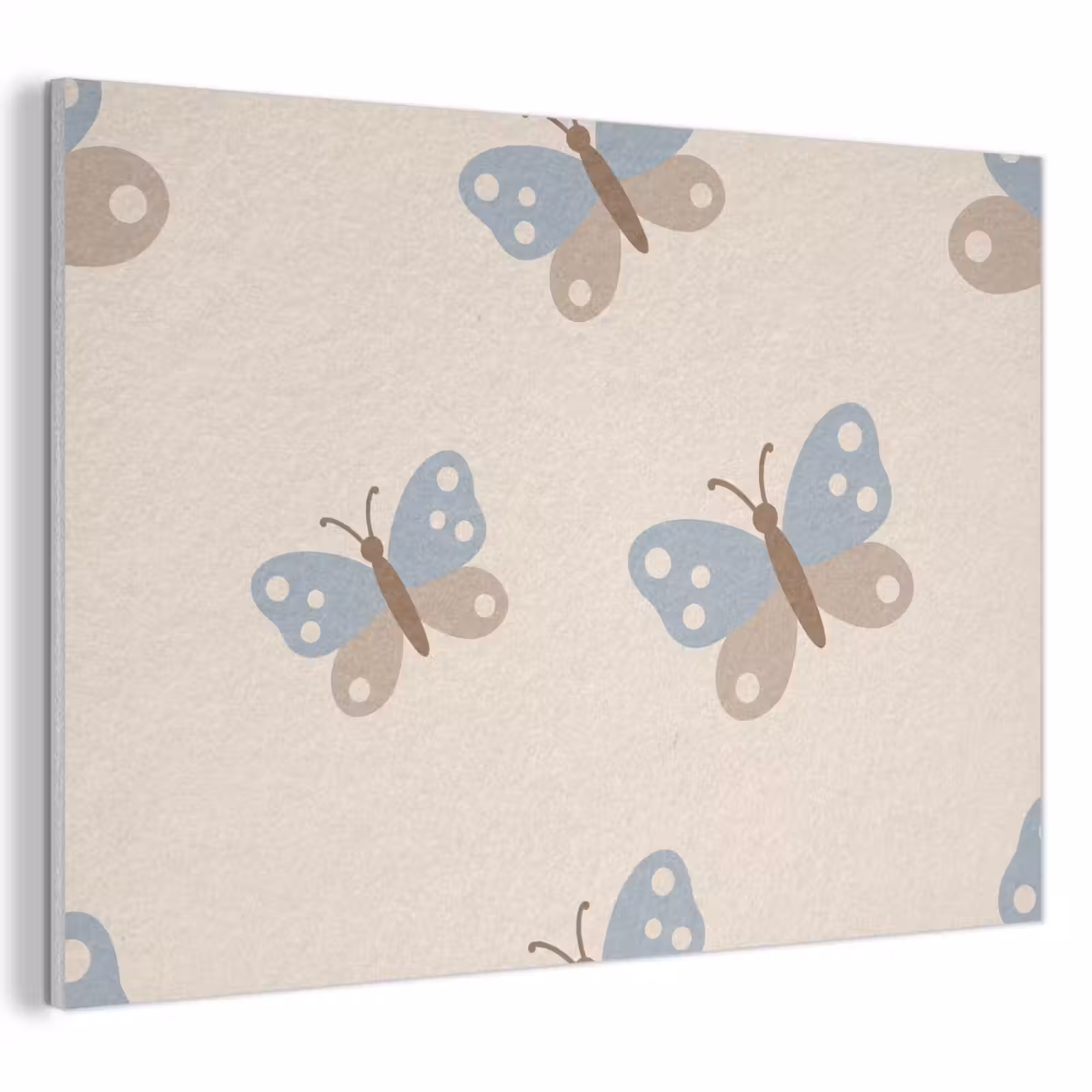 Akustikbild - Insekt – Schmetterlingsmuster – Abstrakt – Blau – Beige — 1