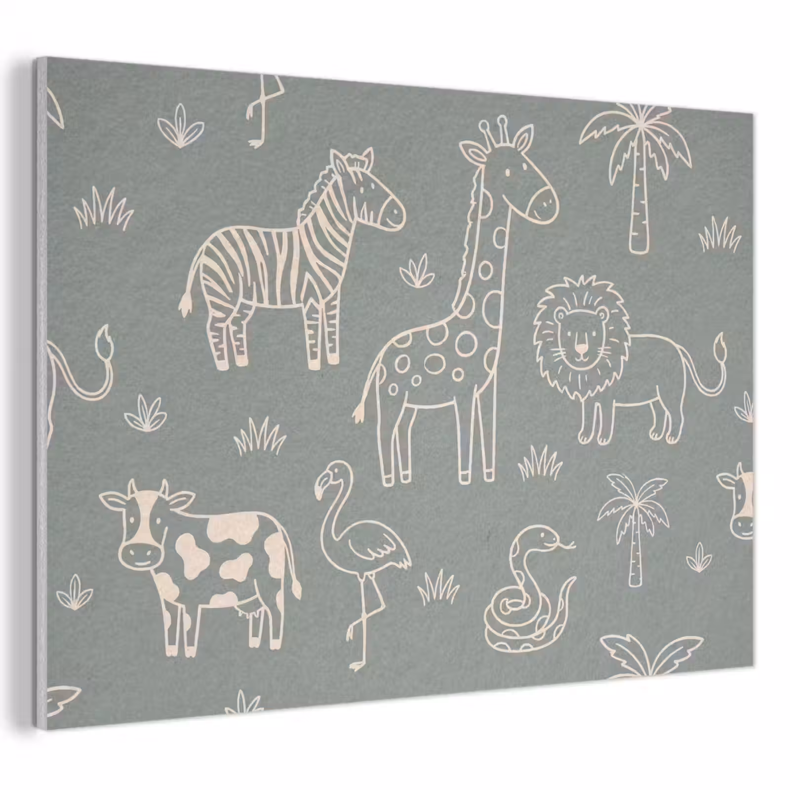 Akustikbild - Tiere – Safari – Muster – Illustration – Grün — 1