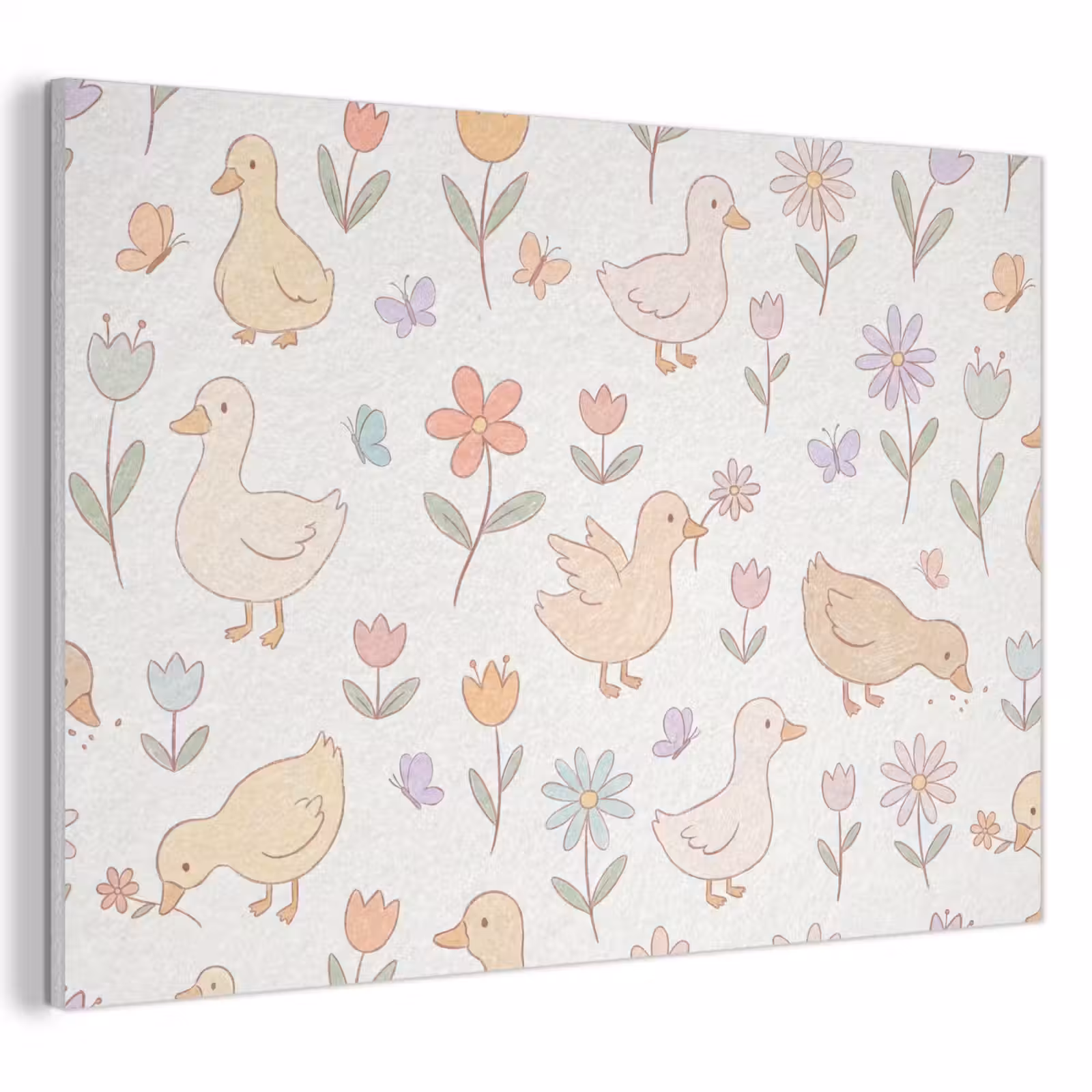 Akustikbild - Vogel – Blumen – Muster – Pastell – Tiere — 1