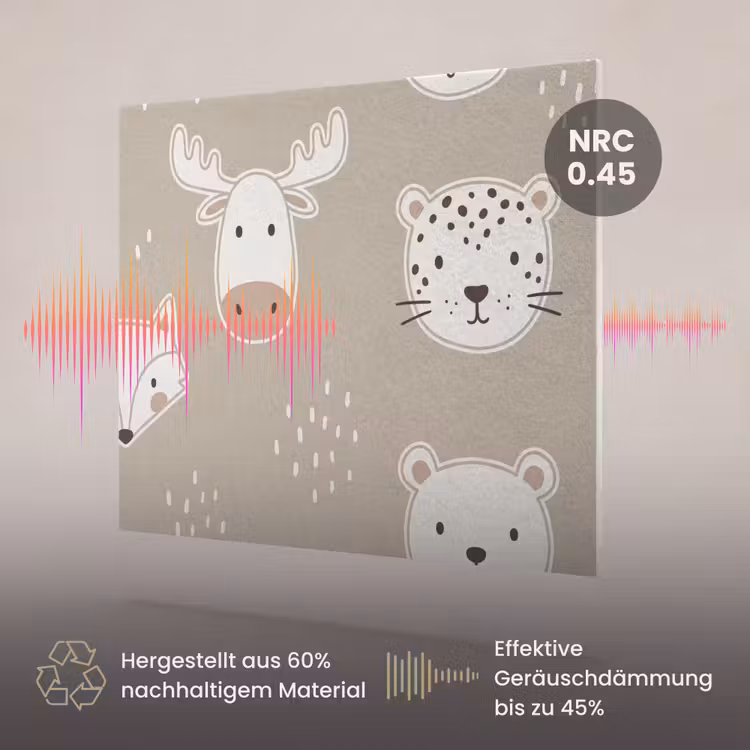 Akustikbild - Tiere – Muster – Illustration – Modern – Beige — 3