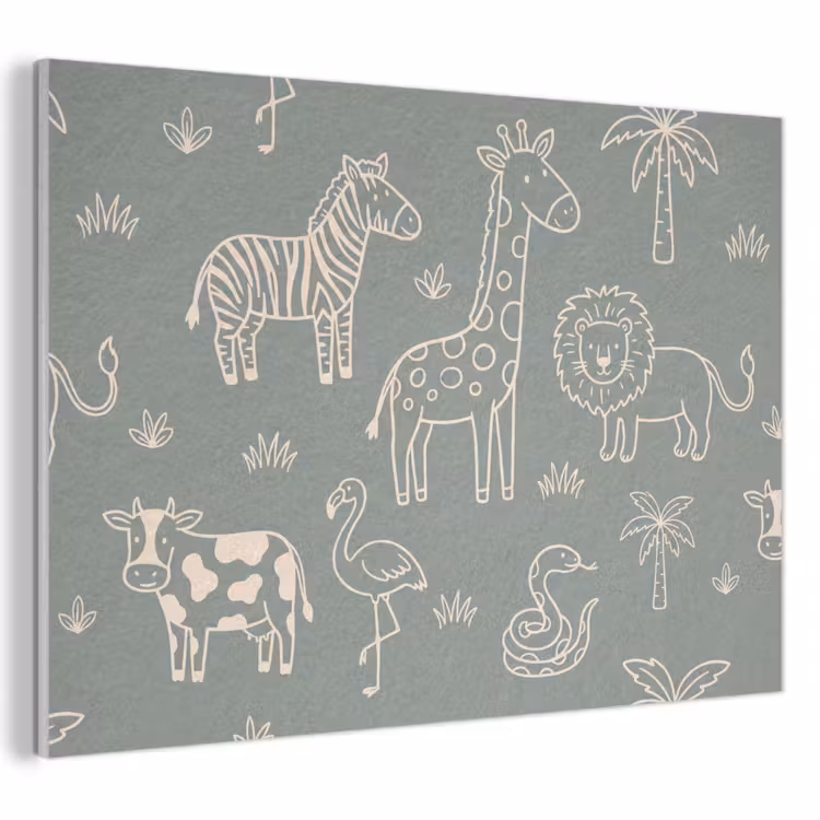 Akustikbild - Tiere – Safari – Muster – Illustration – Grün — 1