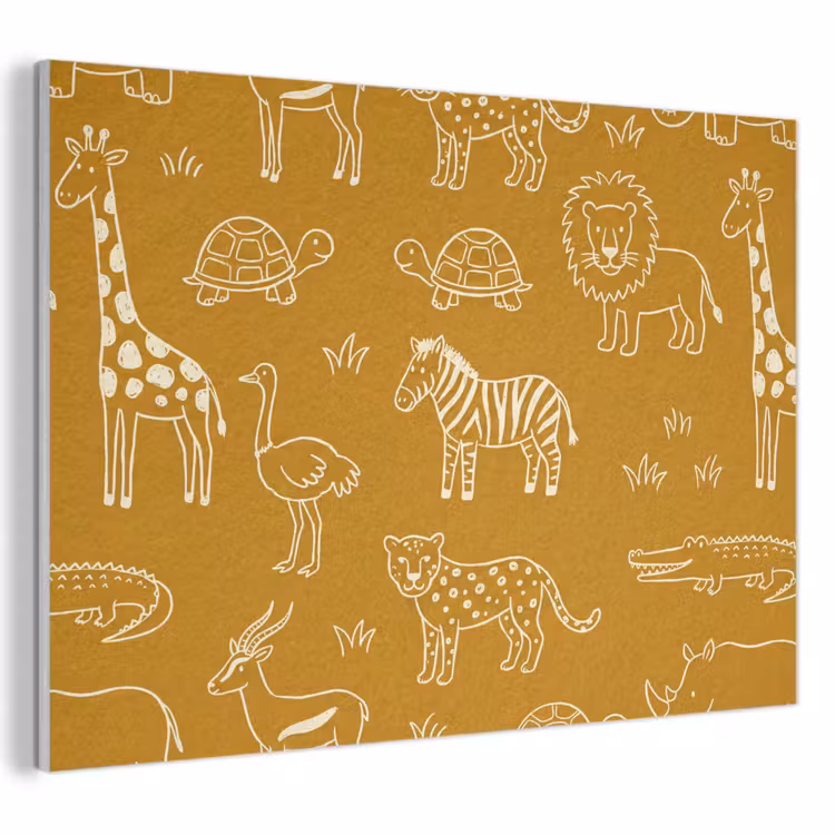 Akustikbild - Tiere – Safari – Muster – Kindlich – Ocker — 1