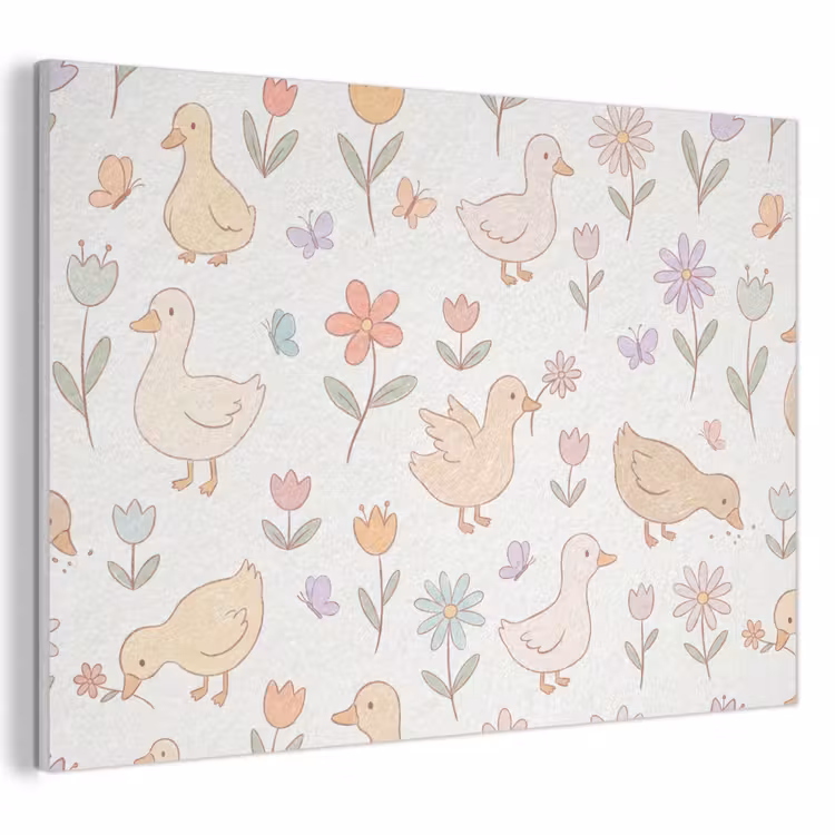 Akustikbild - Vogel – Blumen – Muster – Pastell – Tiere — 1