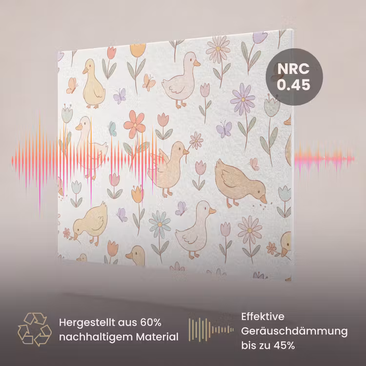 Akustikbild - Vogel – Blumen – Muster – Pastell – Tiere — 3