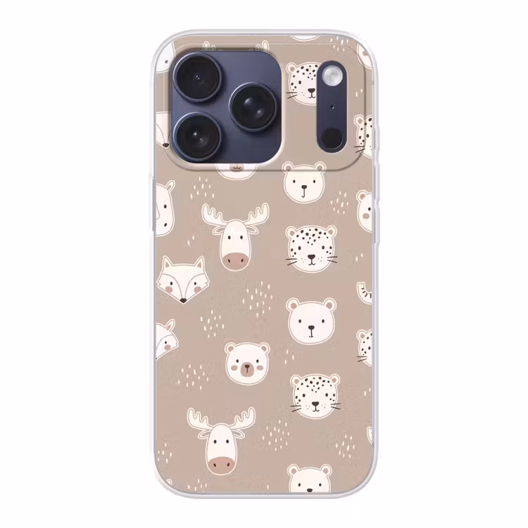 Handyhülle - Tiere – Muster – Illustration – Modern – Beige — 1