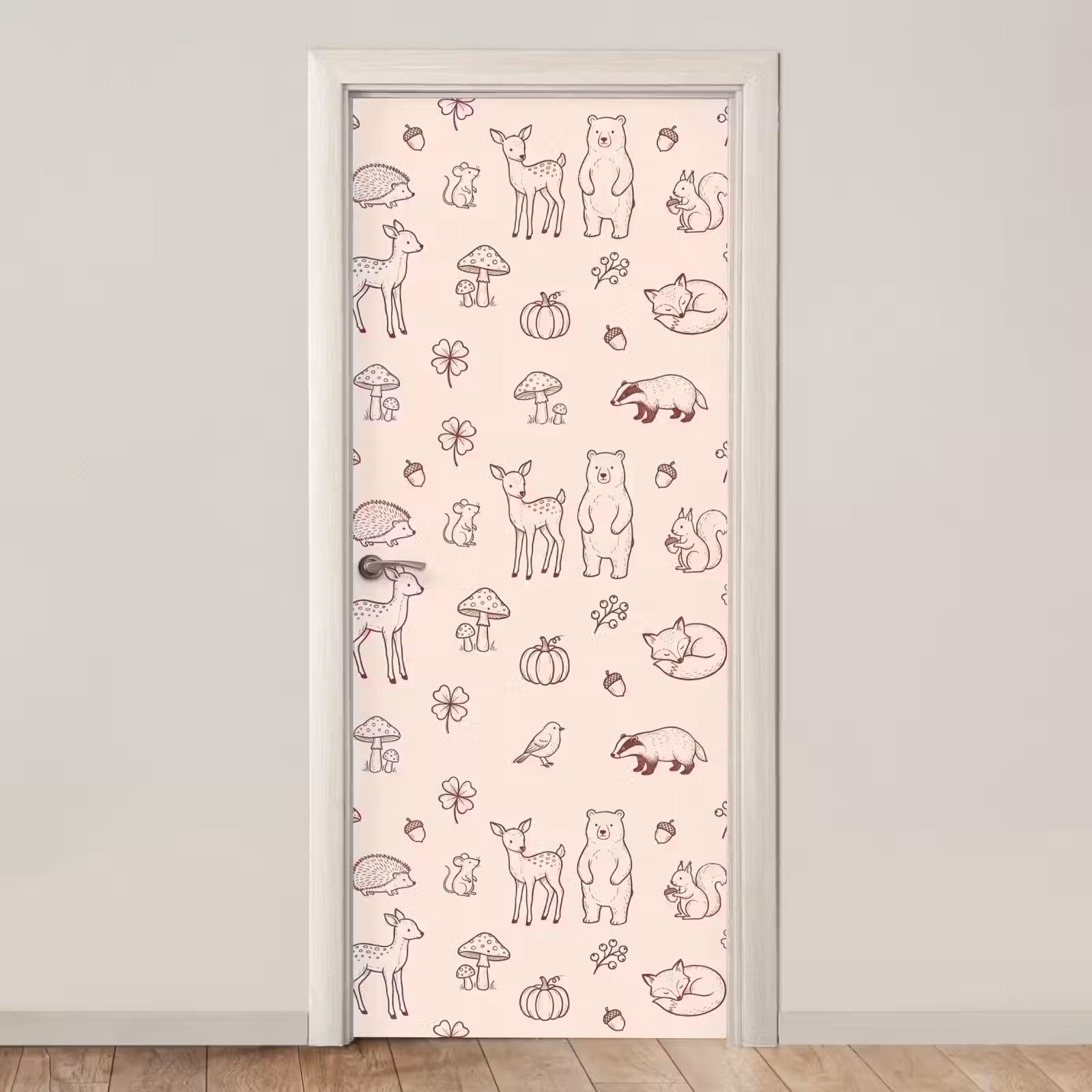 Türtapete - Tiere – Wald – Natur – Skizze – Muster — 1