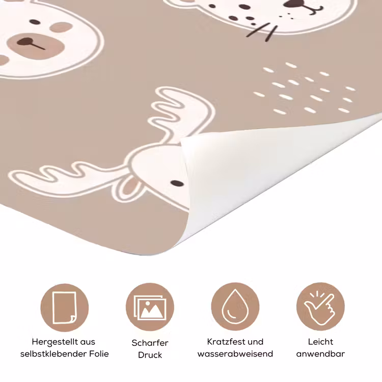 Türtapete - Tiere – Muster – Illustration – Modern – Beige — 8
