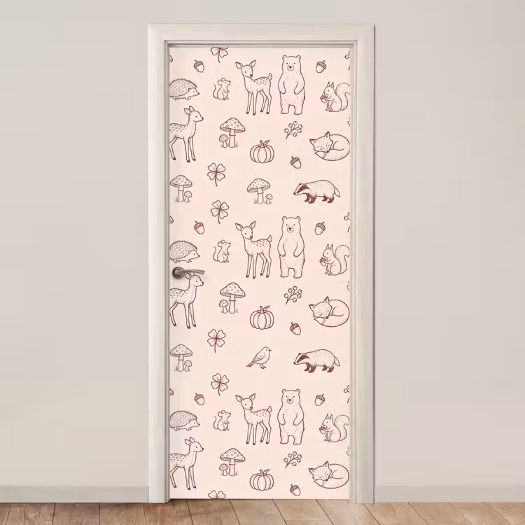 Türtapete - Tiere – Wald – Natur – Skizze – Muster — 1