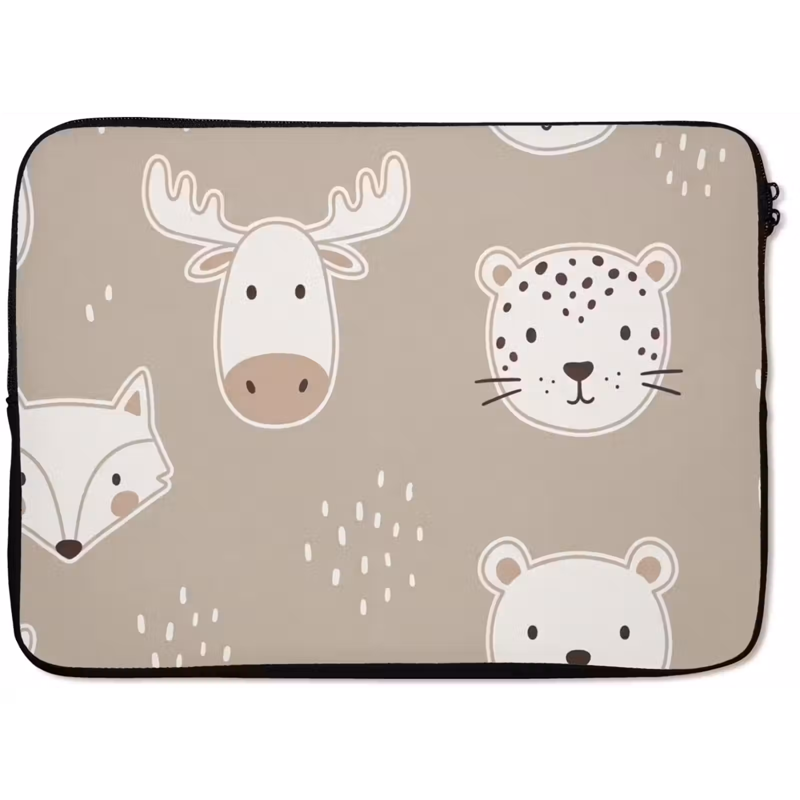 Laptop hülle - Tiere – Muster – Illustration – Modern – Beige — 1