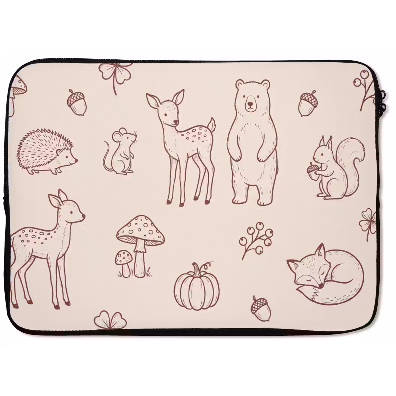 Laptop hülle - Tiere – Wald – Natur – Skizze – Muster — 1