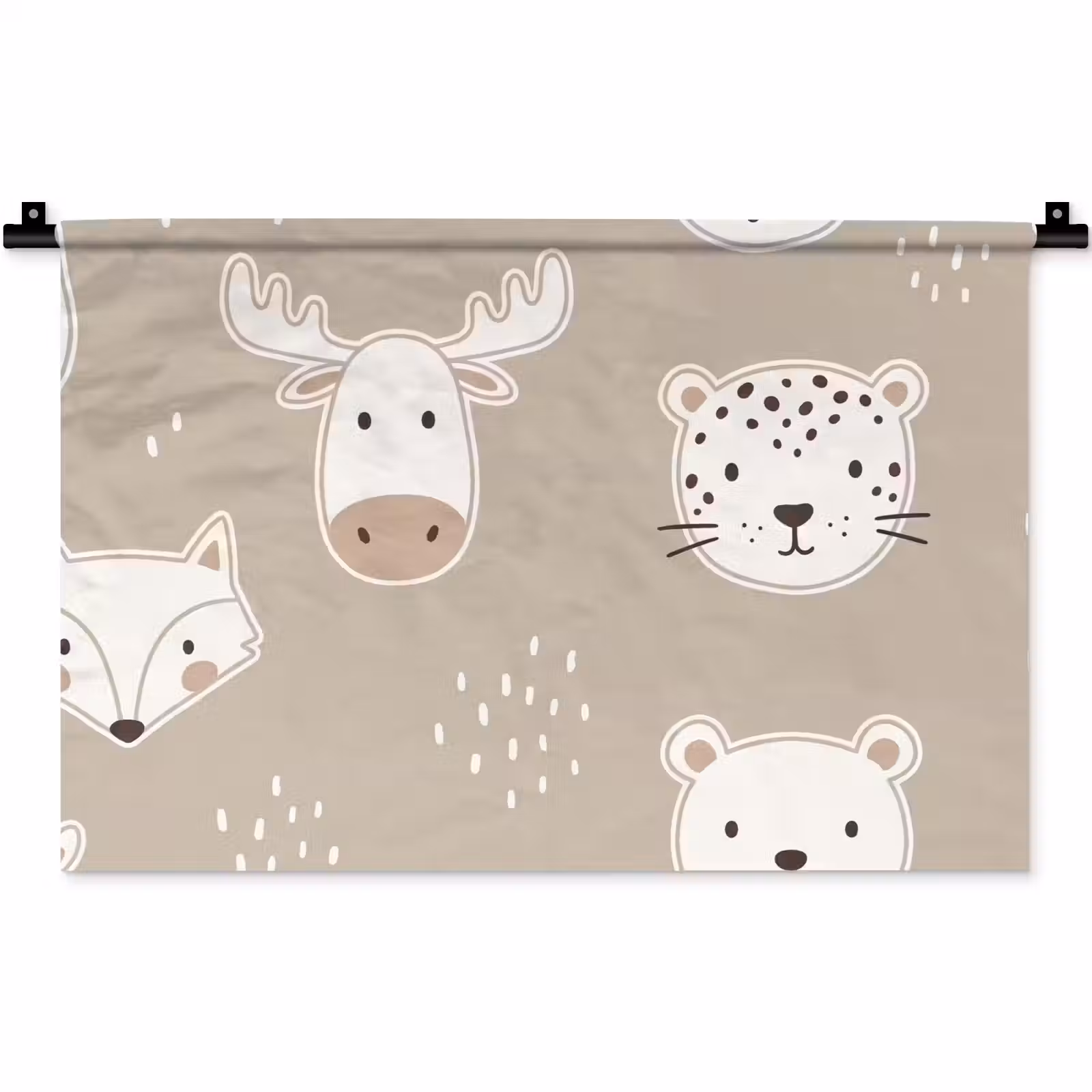 Wandteppich - Tiere – Muster – Illustration – Modern – Beige — 1