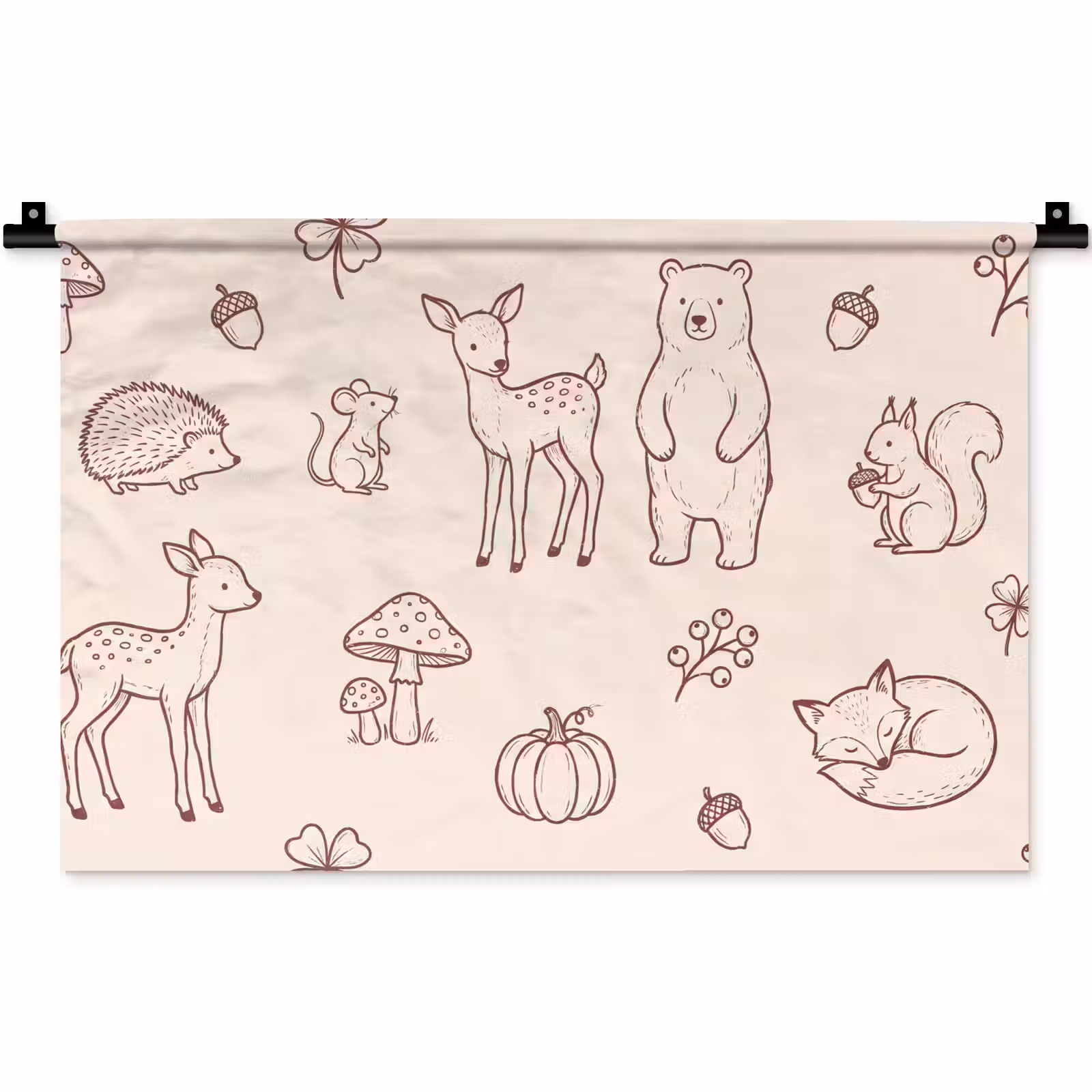Wandteppich - Tiere – Wald – Natur – Skizze – Muster — 1