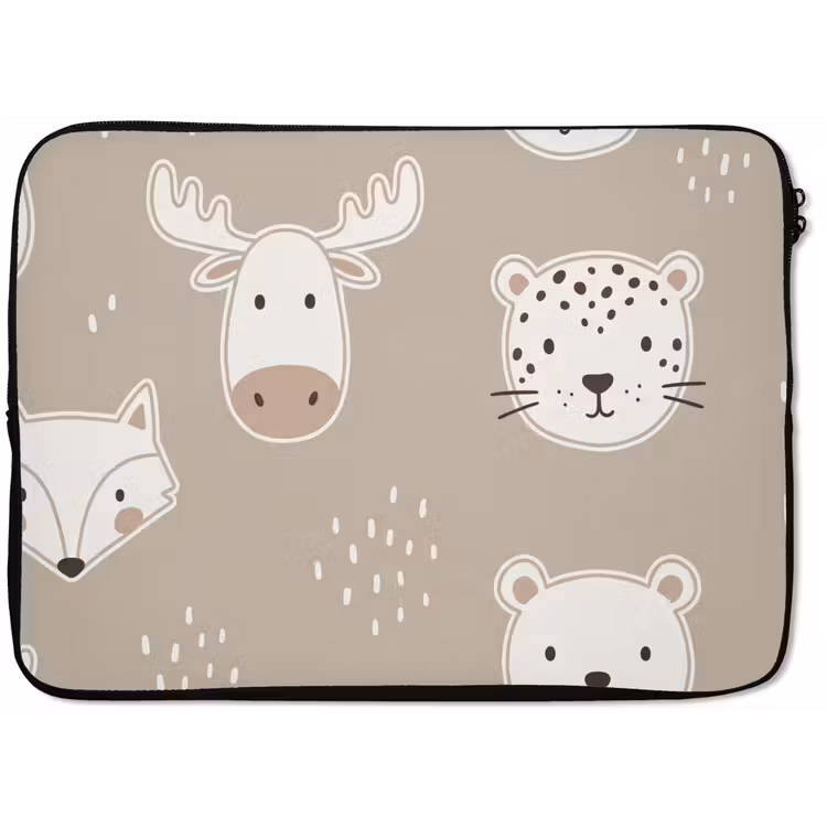 Laptop hülle - Tiere – Muster – Illustration – Modern – Beige — 1