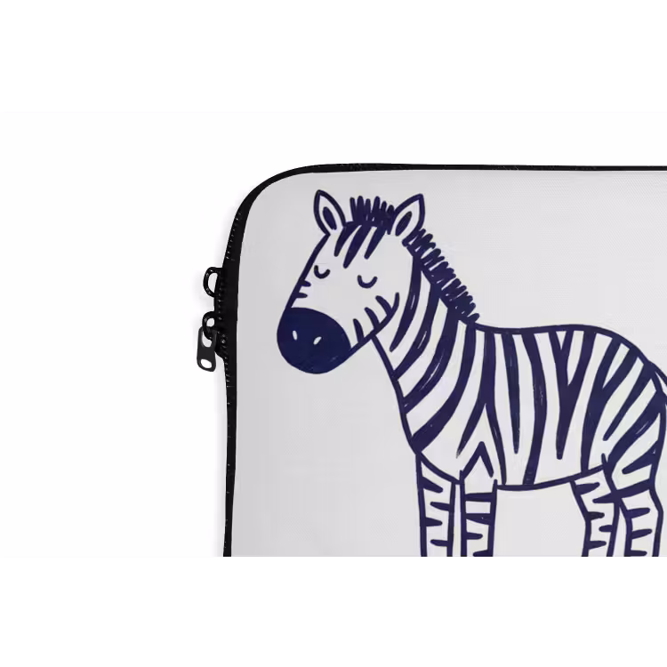 Laptop hülle - Tiere – Muster – Kinderzimmer – Grafisch – Weiß-Blau — 5
