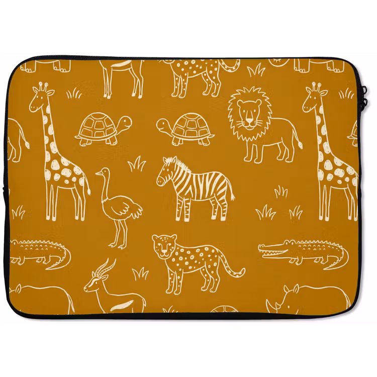 Laptop hülle - Tiere – Safari – Muster – Kindlich – Ocker — 1