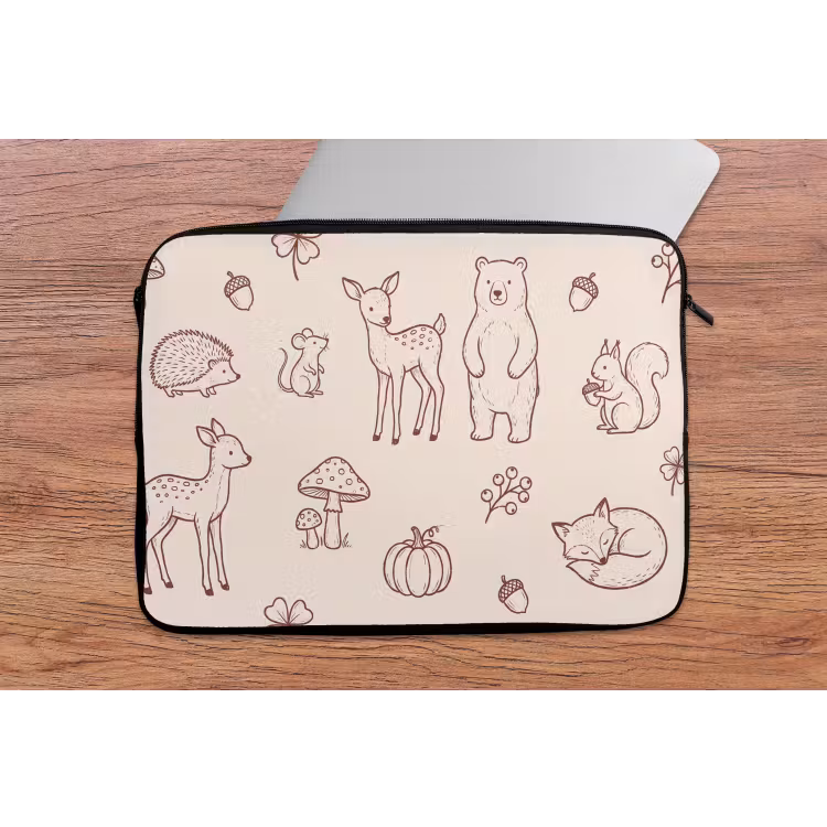 Laptop hülle - Tiere – Wald – Natur – Skizze – Muster — 2