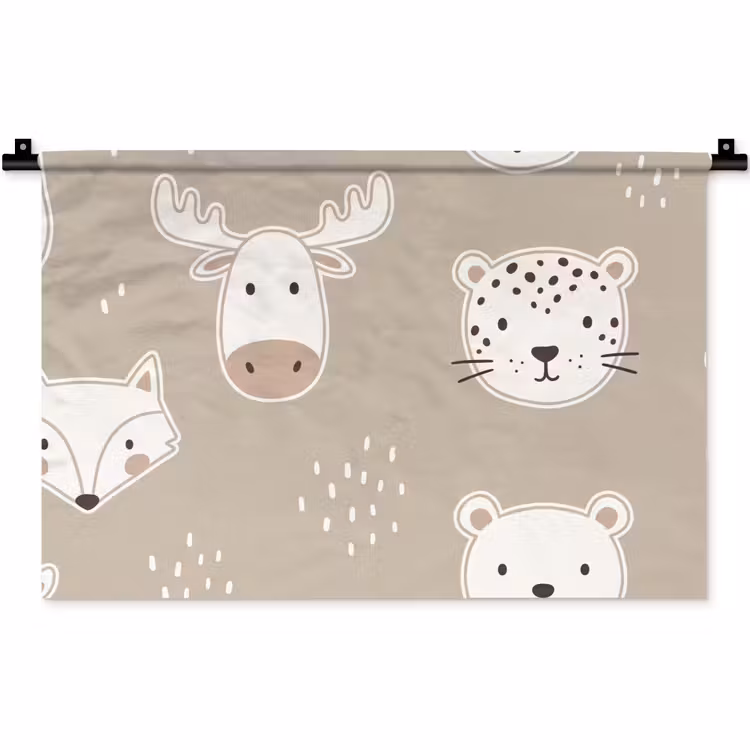 Wandteppich - Tiere – Muster – Illustration – Modern – Beige — 1
