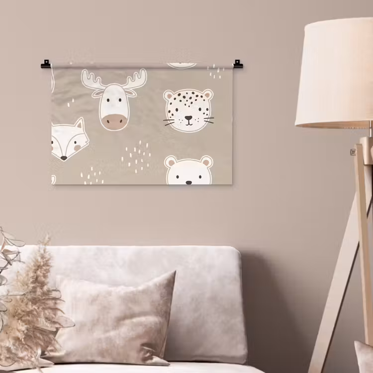 Wandteppich - Tiere – Muster – Illustration – Modern – Beige — 2