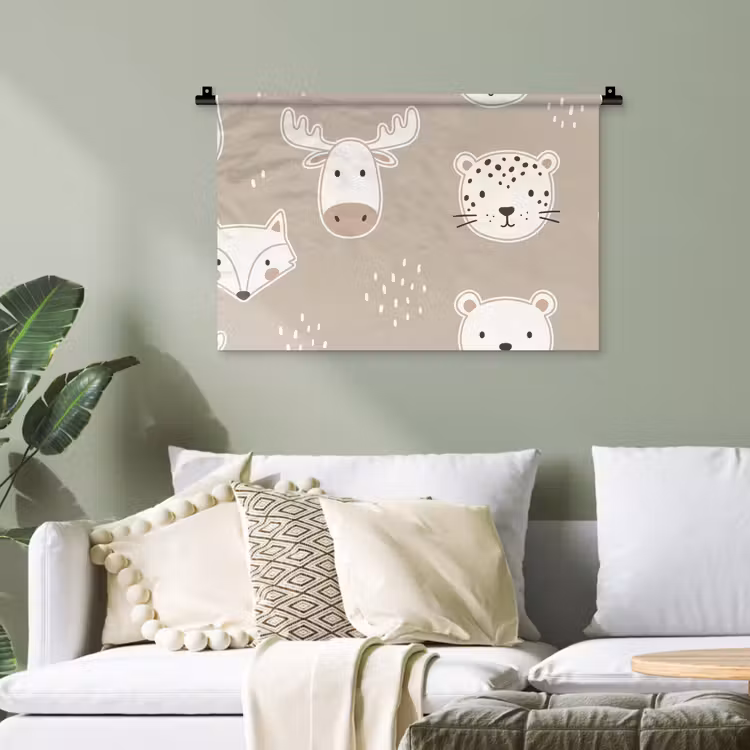 Wandteppich - Tiere – Muster – Illustration – Modern – Beige — 4