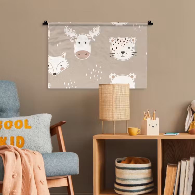 Wandteppich - Tiere – Muster – Illustration – Modern – Beige — 5