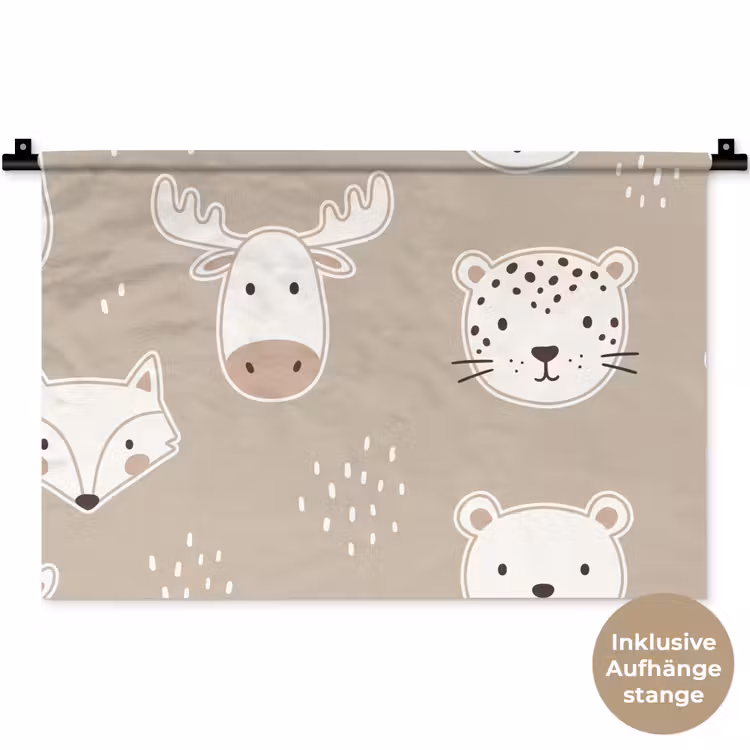 Wandteppich - Tiere – Muster – Illustration – Modern – Beige — 9