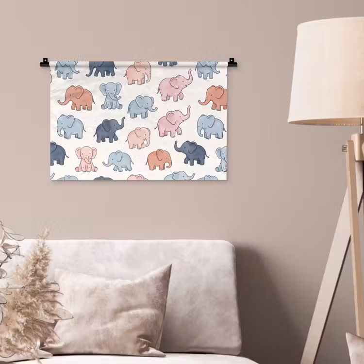 Wandteppich - Tiere – Muster – Kinderzimmer – Pastell – Verspielt — 2
