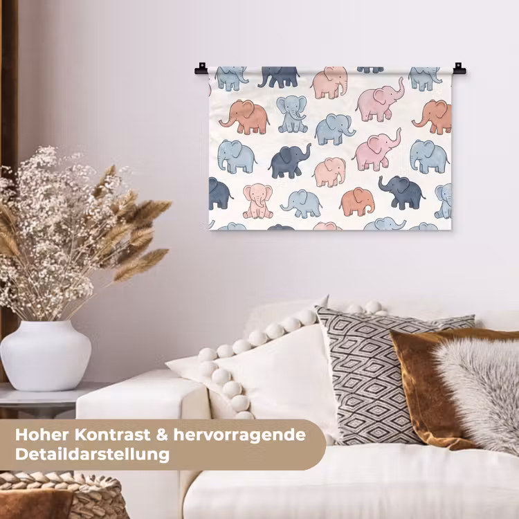 Wandteppich - Tiere – Muster – Kinderzimmer – Pastell – Verspielt — 6