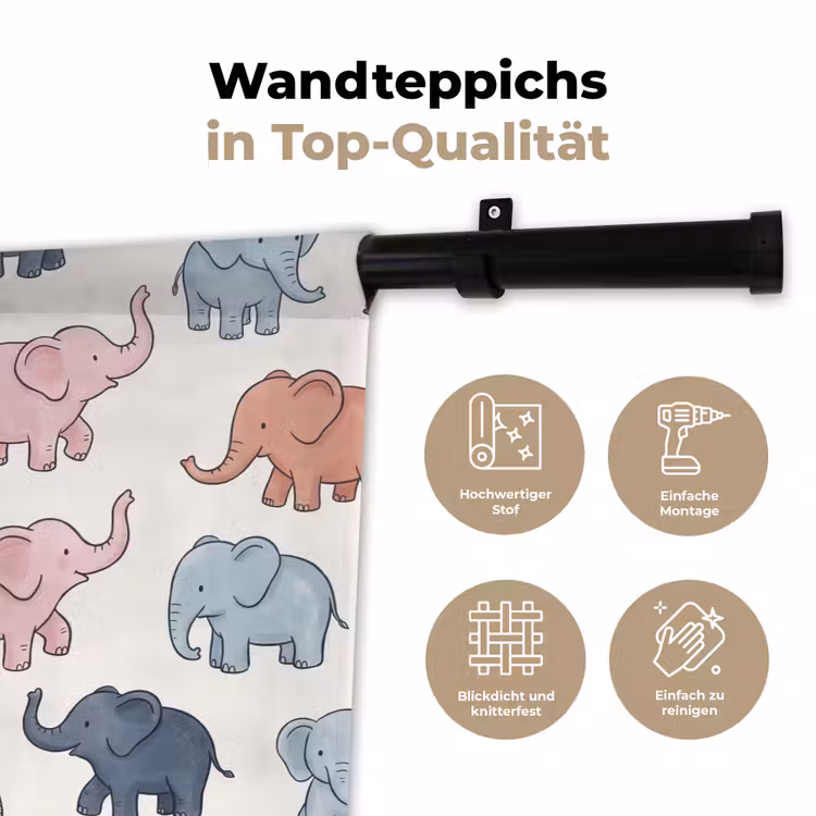 Wandteppich - Tiere – Muster – Kinderzimmer – Pastell – Verspielt — 7