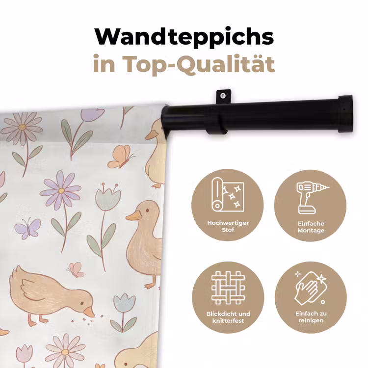 Wandteppich - Vogel – Blumen – Muster – Pastell – Tiere — 7