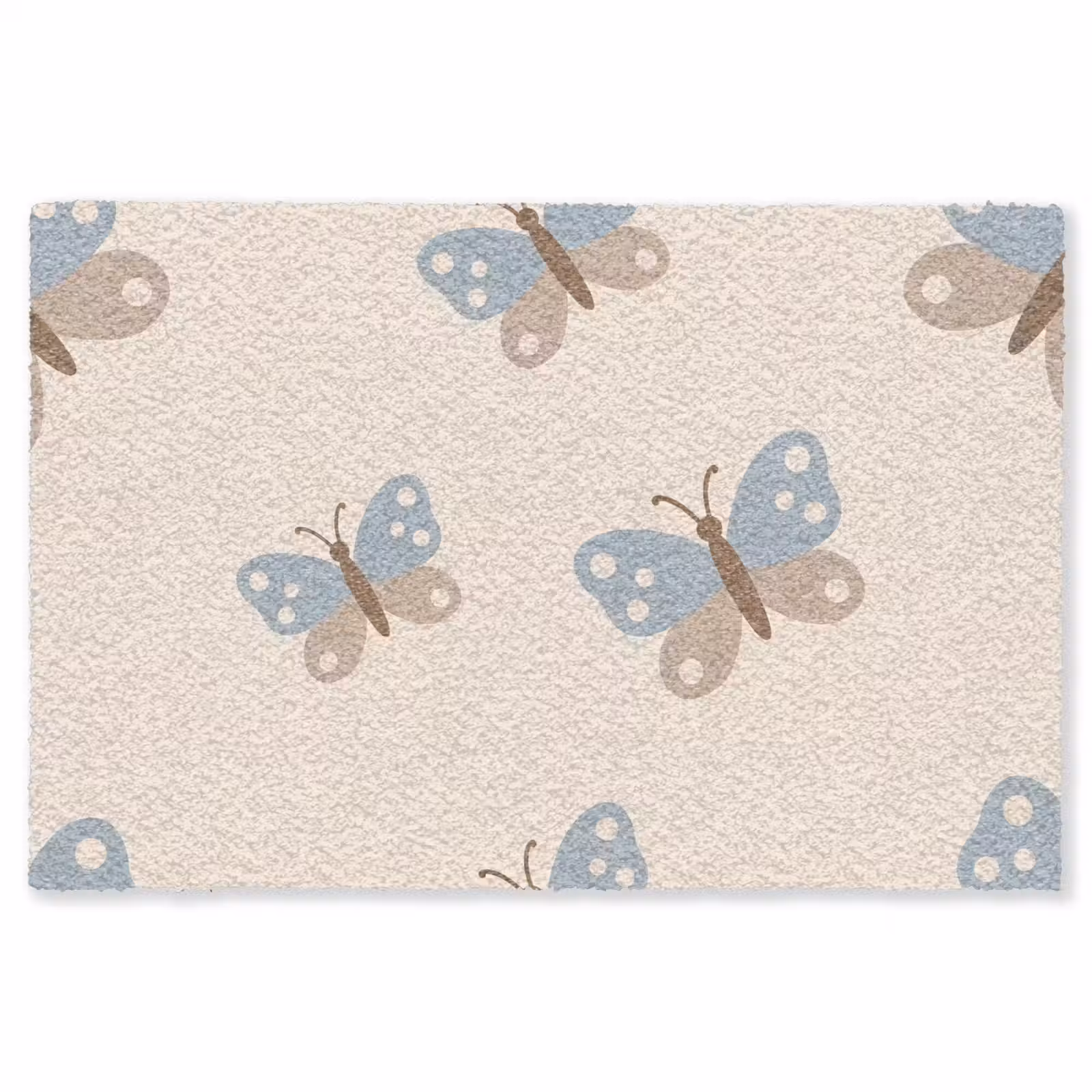 Teppich - Insekt – Schmetterlingsmuster – Abstrakt – Blau – Beige — 1