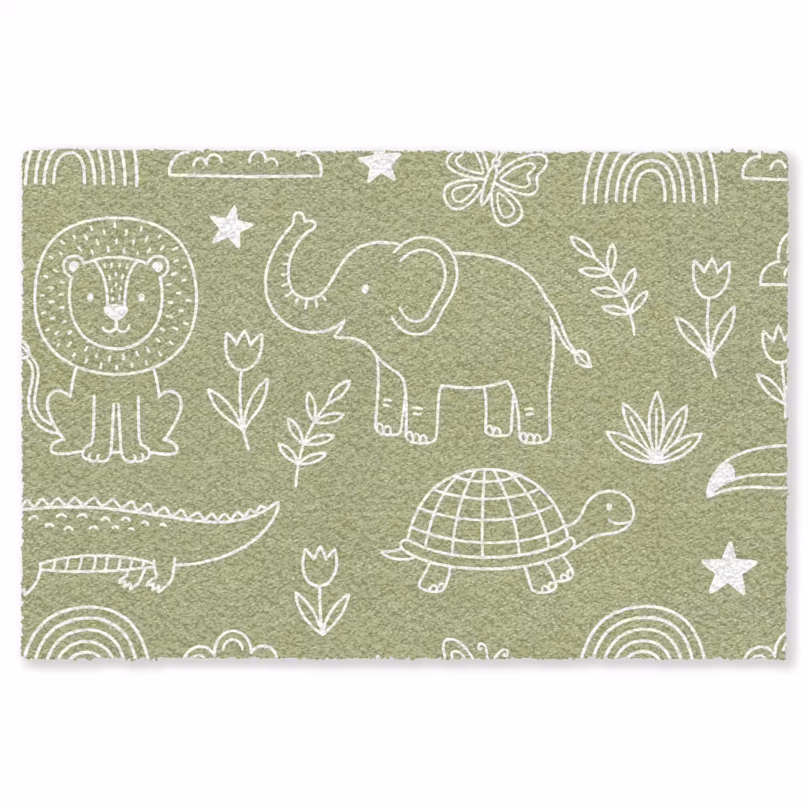 Teppich - Tiere – Muster – Illustration – Natur – Grün — 1