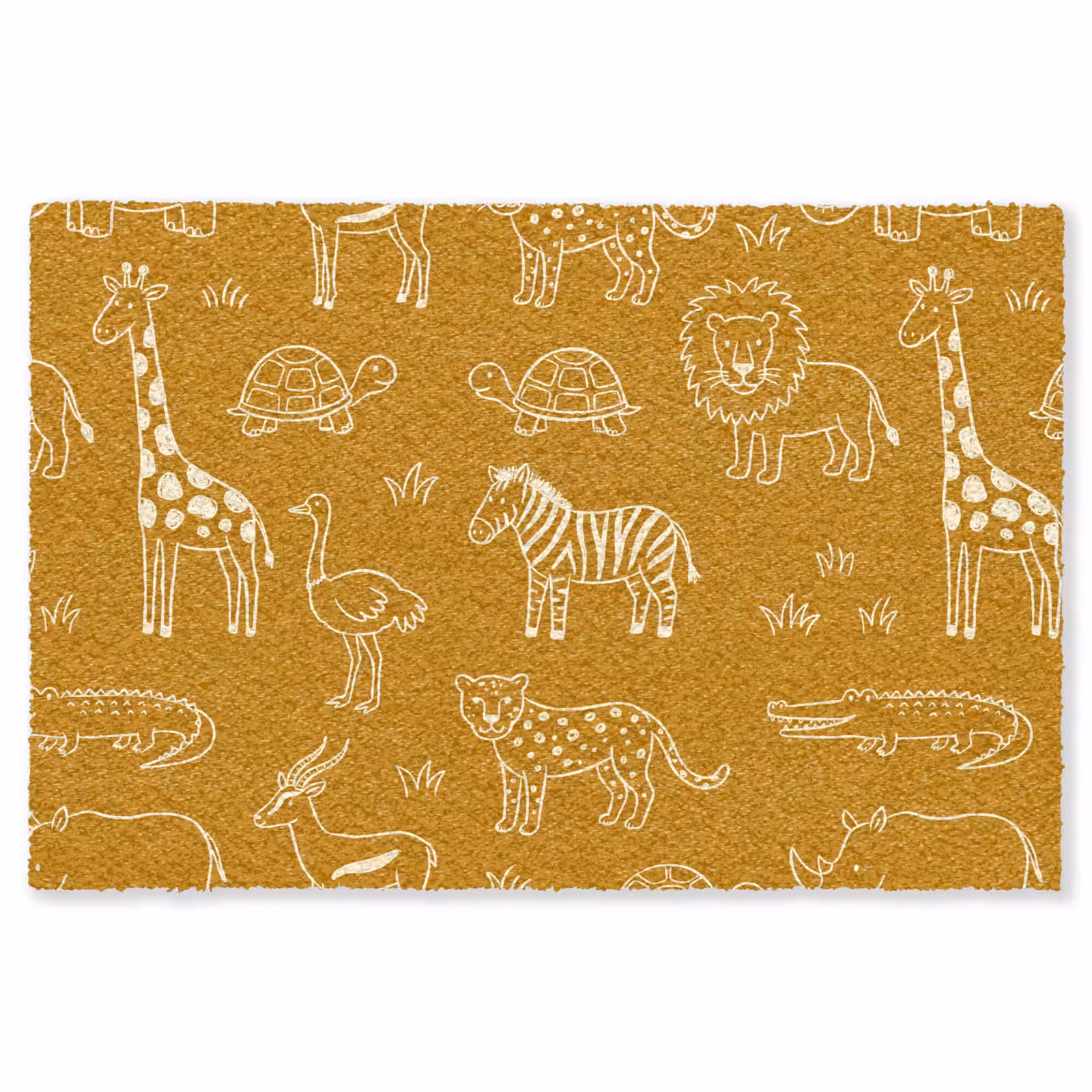 Teppich - Tiere – Safari – Muster – Kindlich – Ocker — 1