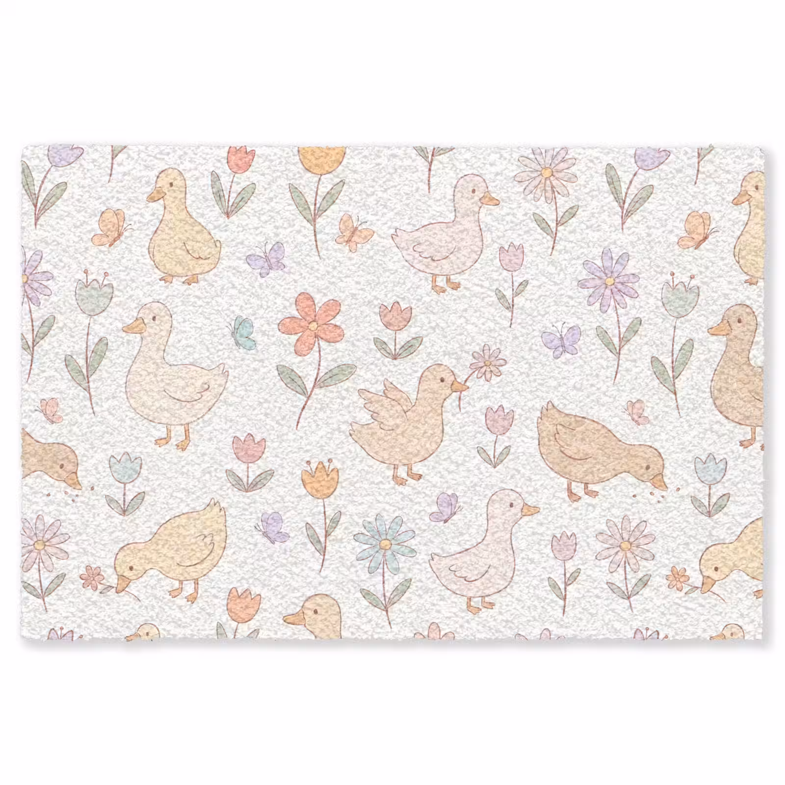 Teppich - Vogel – Blumen – Muster – Pastell – Tiere — 1