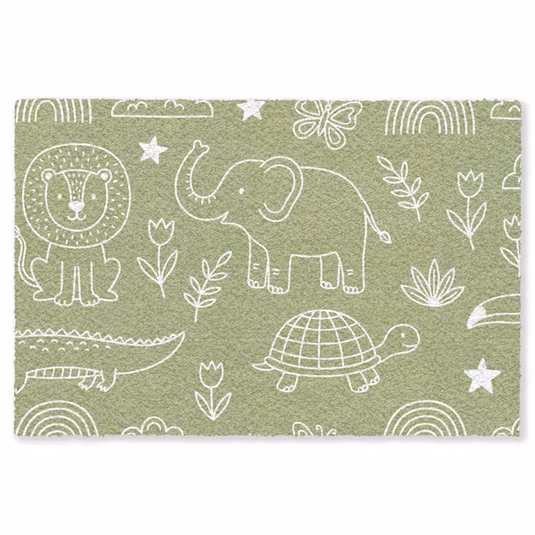 Teppich - Tiere – Muster – Illustration – Natur – Grün — 1