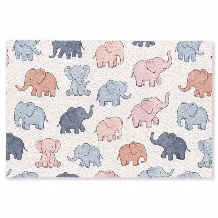Teppich - Tiere – Muster – Kinderzimmer – Pastell – Verspielt — 1