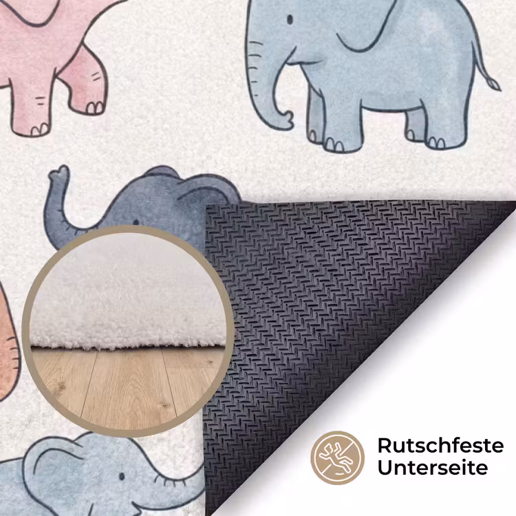 Teppich - Tiere – Muster – Kinderzimmer – Pastell – Verspielt — 4