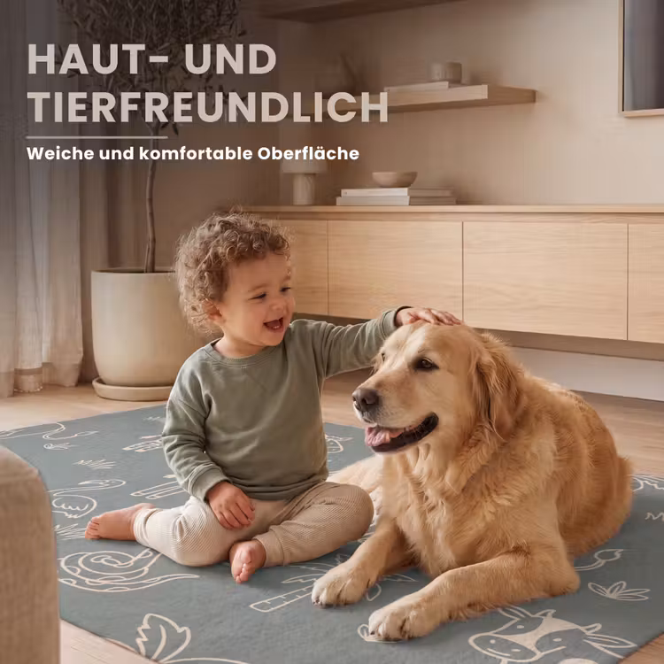 Teppich - Tiere – Safari – Muster – Illustration – Grün — 6