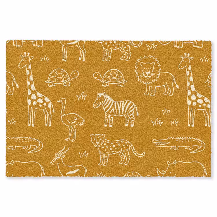 Teppich - Tiere – Safari – Muster – Kindlich – Ocker — 1