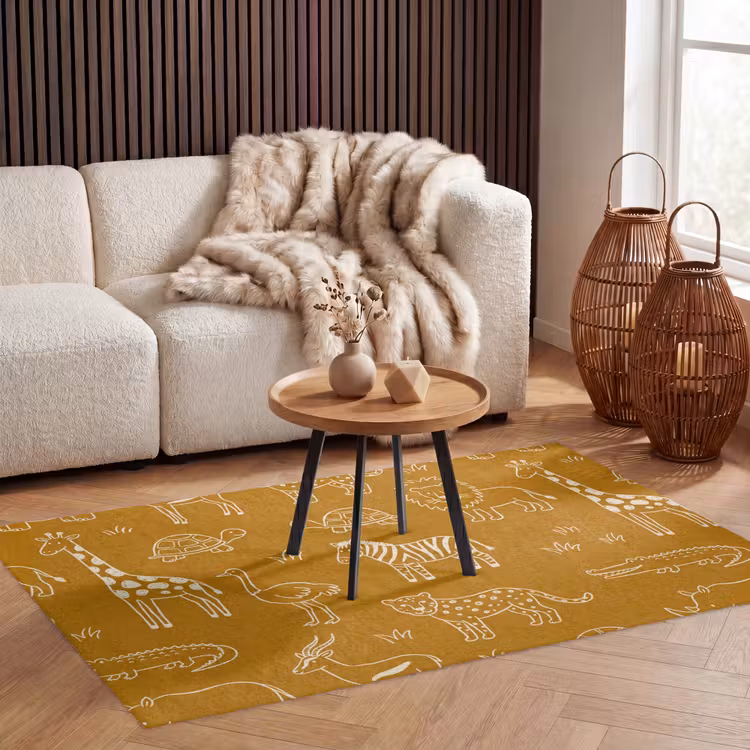 Teppich - Tiere – Safari – Muster – Kindlich – Ocker — 3