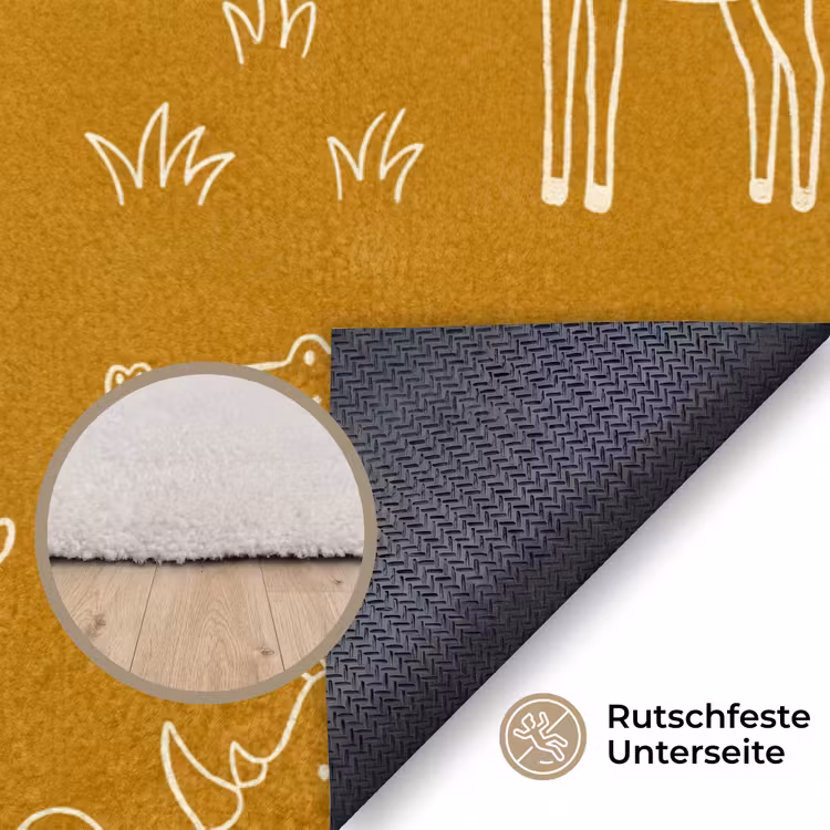 Teppich - Tiere – Safari – Muster – Kindlich – Ocker — 4
