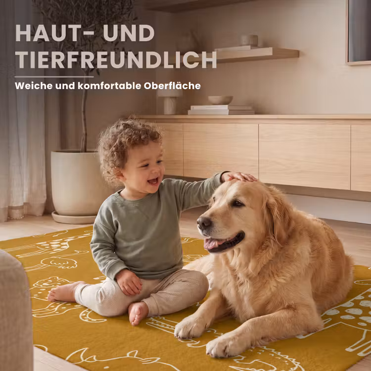 Teppich - Tiere – Safari – Muster – Kindlich – Ocker — 6
