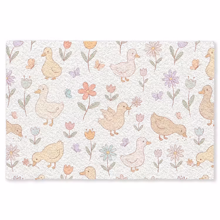Teppich - Vogel – Blumen – Muster – Pastell – Tiere — 1
