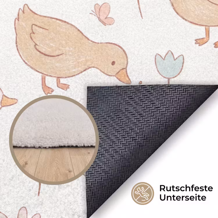 Teppich - Vogel – Blumen – Muster – Pastell – Tiere — 4