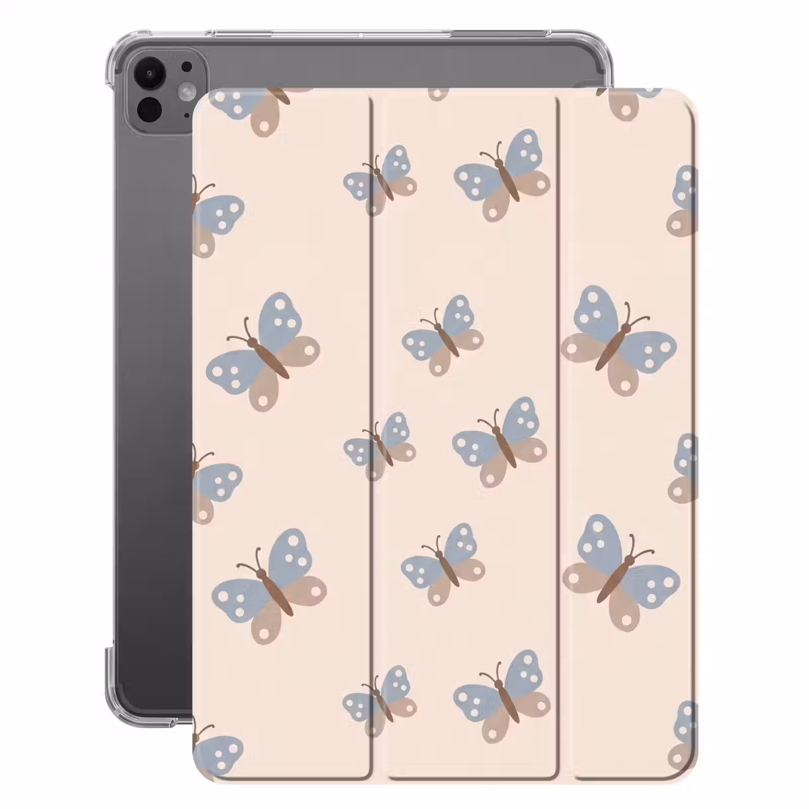Insekt – Schmetterlingsmuster – Abstrakt – Blau – Beige — 1