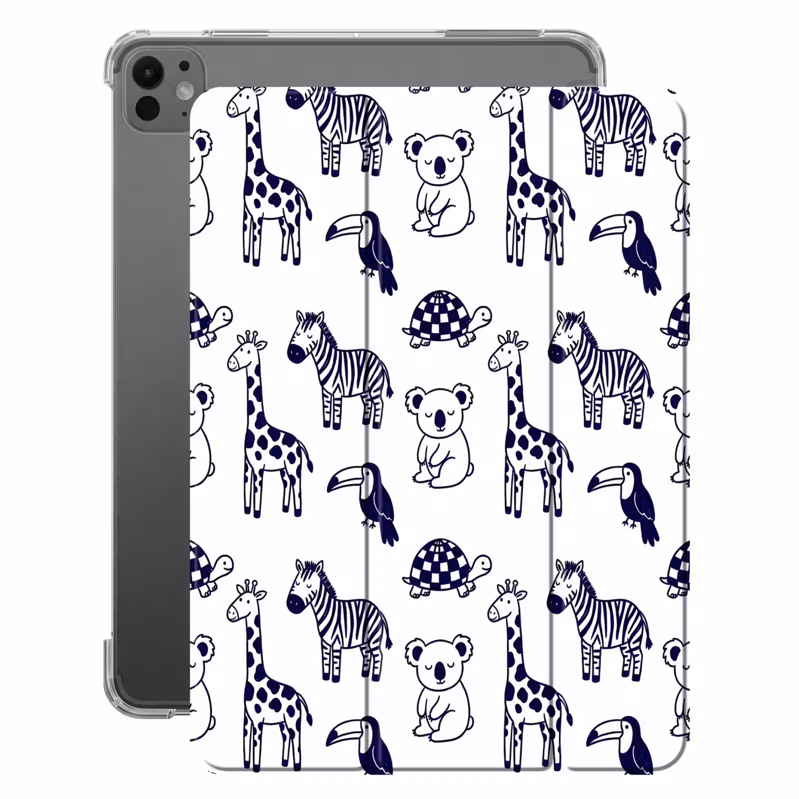 Tiere – Muster – Kinderzimmer – Grafisch – Weiß-Blau — 1