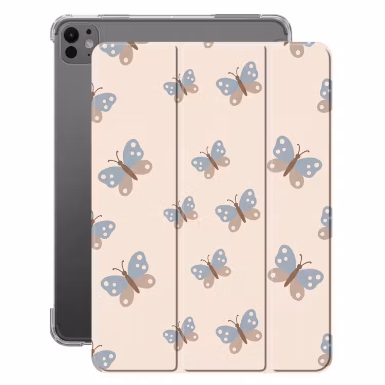 Insekt – Schmetterlingsmuster – Abstrakt – Blau – Beige — 1