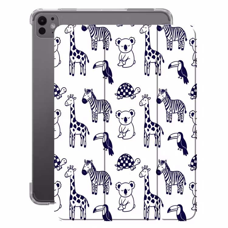 Tiere – Muster – Kinderzimmer – Grafisch – Weiß-Blau — 1
