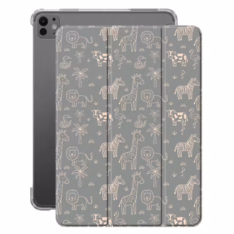Tiere – Safari – Muster – Illustration – Grün — 1