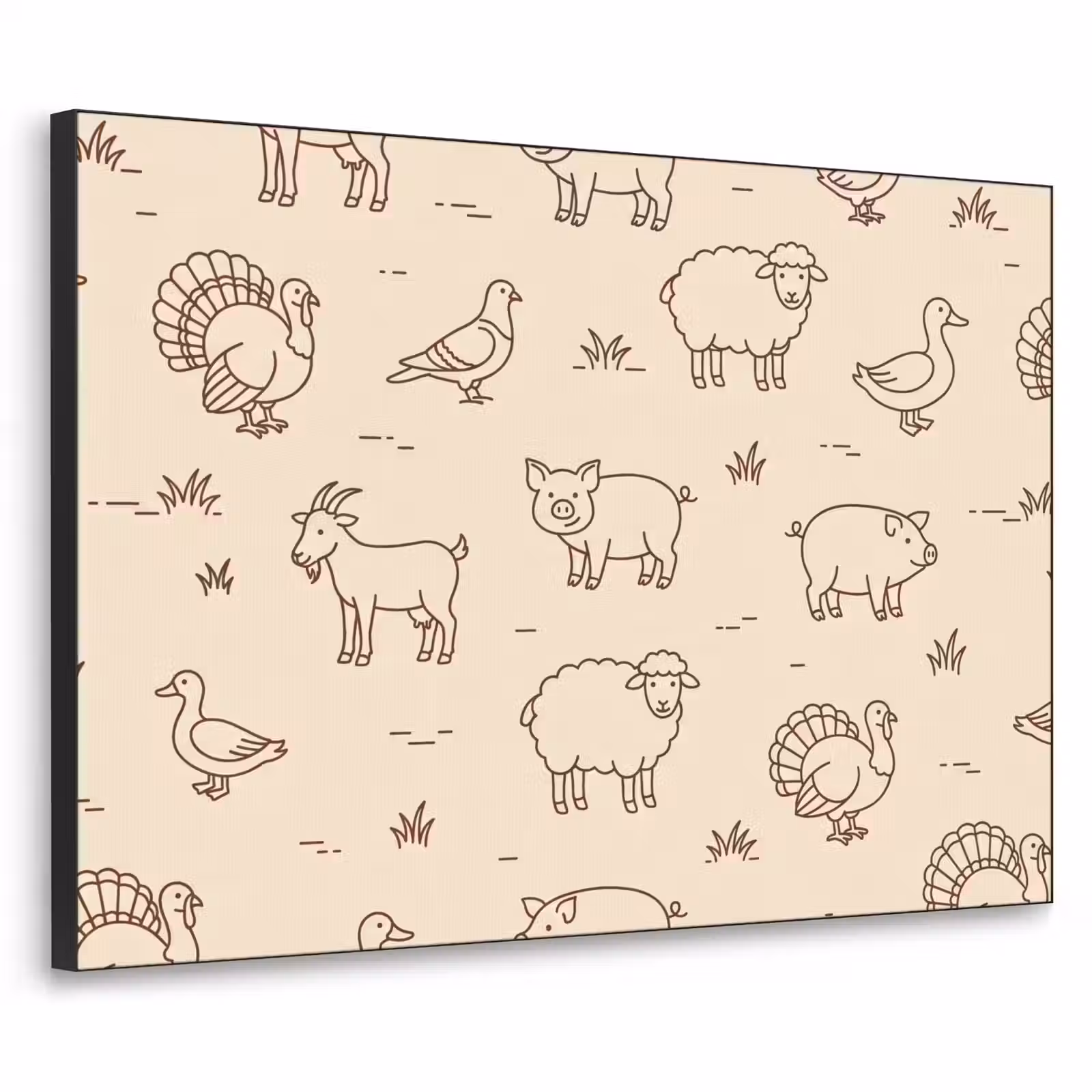 Art Frame - Tiere – Muster – Bauernhof – Minimalistisch – Beige — 1